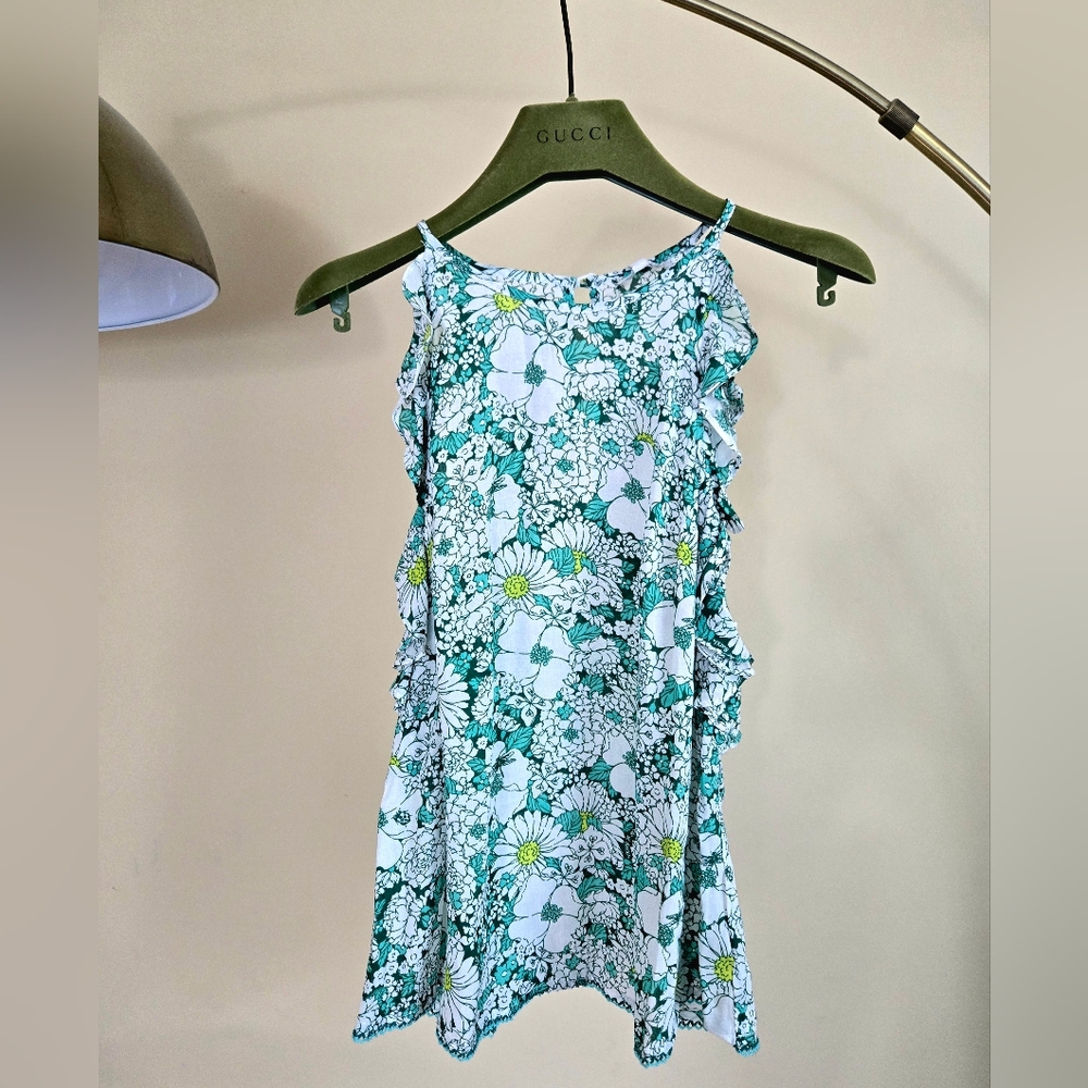 NWT POUPETTE ST BARTH Size:XS Floral Green and White Sleeveless Top